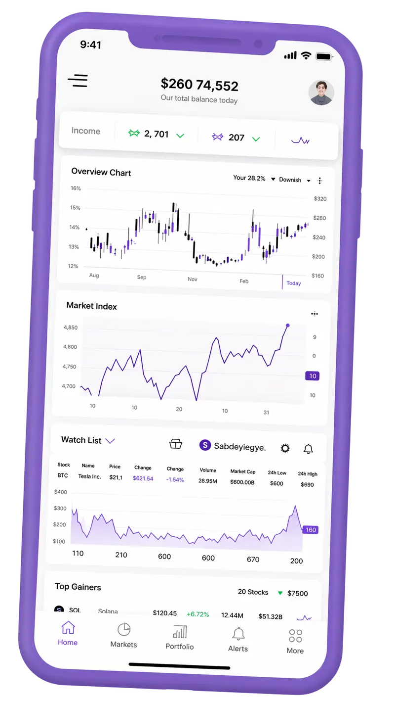 Application mobile pour gérer vos placements
